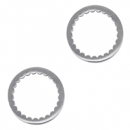 Roestvrij stalen (RVS) Stainless steel bedels tussenstuk cirkel Silver