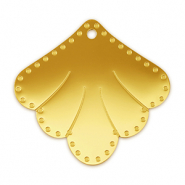 Roestvrij stalen (RVS) Stainless steel bedels tussenstuk schelp Gold
