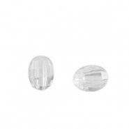 Acryl kralen ovaal facet geslepen Transparent
