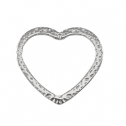 Roestvrij stalen (RVS) Stainless steel bedels hart Silver