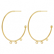 Roestvrij stalen (RVS) Stainless steel oorbellen / oorstekers creolen Gold