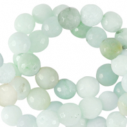 Natuursteen kralen chalcedoon (kwarts) 4mm facet geslepen Turquoise blue