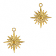 Roestvrij stalen (RVS) Stainless steel bedels zon Goud
