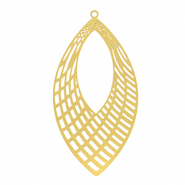 Roestvrij stalen (RVS) Stainless steel bedels bohemian blad Gold