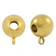 Roestvrij stalen (RVS) Stainless steel kralen met oog 10mm Gold