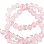 Top Facet kralen 6x4mm disc Pale pink