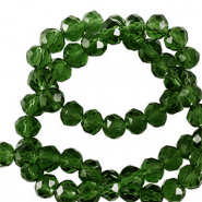 Top Facet kralen 3x3mm disc Emerald green
