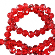 Top Facet kralen 4x3mm disc Candy red