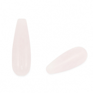 Natuursteen kralen rozenkwarts druppel Light pink