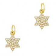 Brass TQ metaal bedels zirkonia ster Gold