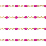 Roestvrij stalen (RVS) Stainless steel onderdelen jasseron 1mm Magenta pink-goud