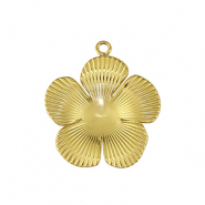 Roestvrij stalen (RVS) Stainless steel bedel bloem Gold