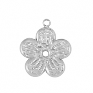 Roestvrij stalen (RVS) Stainless steel bedel bloem Silver