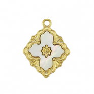 Roestvrij stalen (RVS) Stainless steel bedel bloem Gold