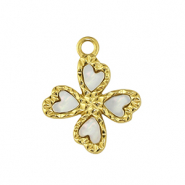 Roestvrij stalen (RVS) Stainless steel bedel bloem Gold