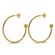 Roestvrij stalen (RVS) Stainless steel oorbellen 38mm Gold