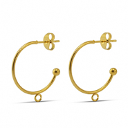 Roestvrij stalen (RVS) Stainless steel oorbellen 20mmGold