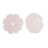 Natuursteen kralen melkkwarts bloem Light pink