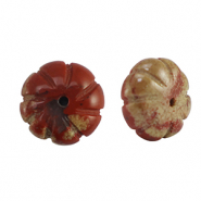 Natuursteen kralen jaspis bloem Red-brown