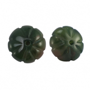 Natuursteen kralen calciet  bloem Dark Green