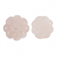 Natuursteen kralen melkkwarts bloem Light pink