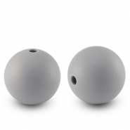 Siliconen kralen 15mm rond Grey