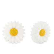 Siliconen kralen bloem White