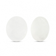 Natuursteen bedels glas ovaal White