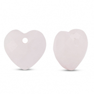 Natuursteen bedels rozenkwarts hart Light pink