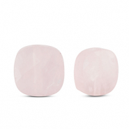 Natuursteen kralen rozenkwarts vierkant Light pink