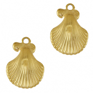 Roestvrij stalen (RVS) Stainless steel bedel schelp Gold