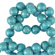 Kralen keramiek 8mm Metallic Blue