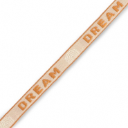 Lint met tekst "dream" Beige-brown