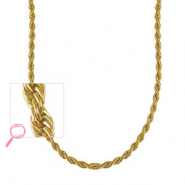 Roestvrij stalen (RVS) Stainless steel kettingen twisted Gold