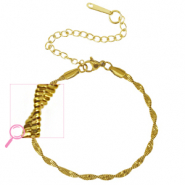 Roestvrij stalen (RVS) Stainless steel armbanden twisted Gold