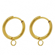 Roestvrij stalen (RVS) Stainless steel oorbellen creolen 18mm Gold