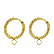 Roestvrij stalen (RVS) Stainless steel oorbellen creolen 16mm Gold