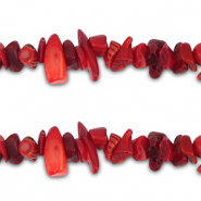 Chip stone kralen Coral Red
