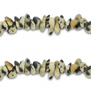 Chip stone kralen dalmatian stone Greige-black