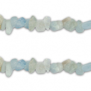 Chip stone kralen aquamarijn Transparent Blue