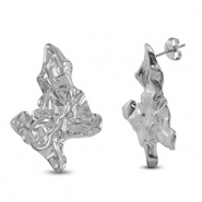 Roestvrij stalen (RVS) Stainless steel oorbellen / oorstekers Silver