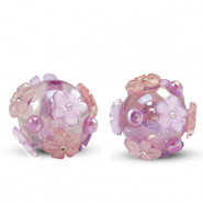 Acryl kralen bloem Purple-pink