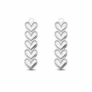 Roestvrij stalen (RVS) Stainless steel bedels hartjes Silver