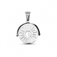 Roestvrij stalen (RVS) Stainless steel bedels rotate zon Silver