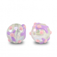 Acryl kralen dots Transparent purple-pink