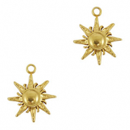 Roestvrij stalen (RVS) Stainless steel bedels zon Gold