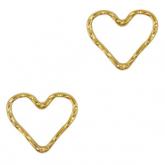 Roestvrij stalen (RVS) Stainless steel bedels/tussenstuk hart Gold
