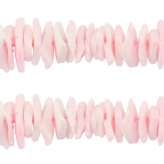 Schelp kralen chips Light pink