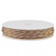 Macramé draad gevlochten 1mm Purple-green metallic