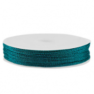 Macram&eacute; draad gevlochten 1mm Teal metallic